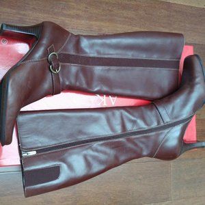Anne Klein Akmead Brown Leather Knee High Boots